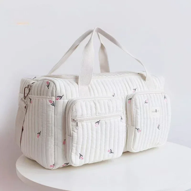 Bolsa de mamá de gran capacidad, bolsa de pañales para equipaje, bolsos de hombro portátiles, bolso de viaje de maternidad con bolsillos para madres y niños - imagen 3