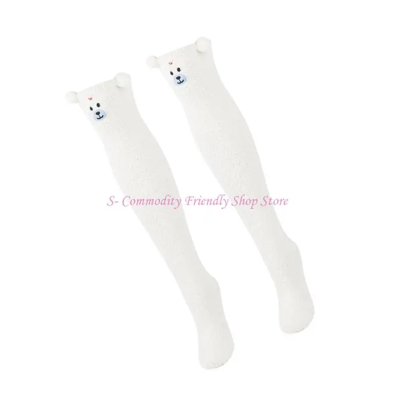 85AE Comfort Winter Home Calcetines cálidos hasta rodilla transpirables Calcetines térmicos suaves - imagen 3