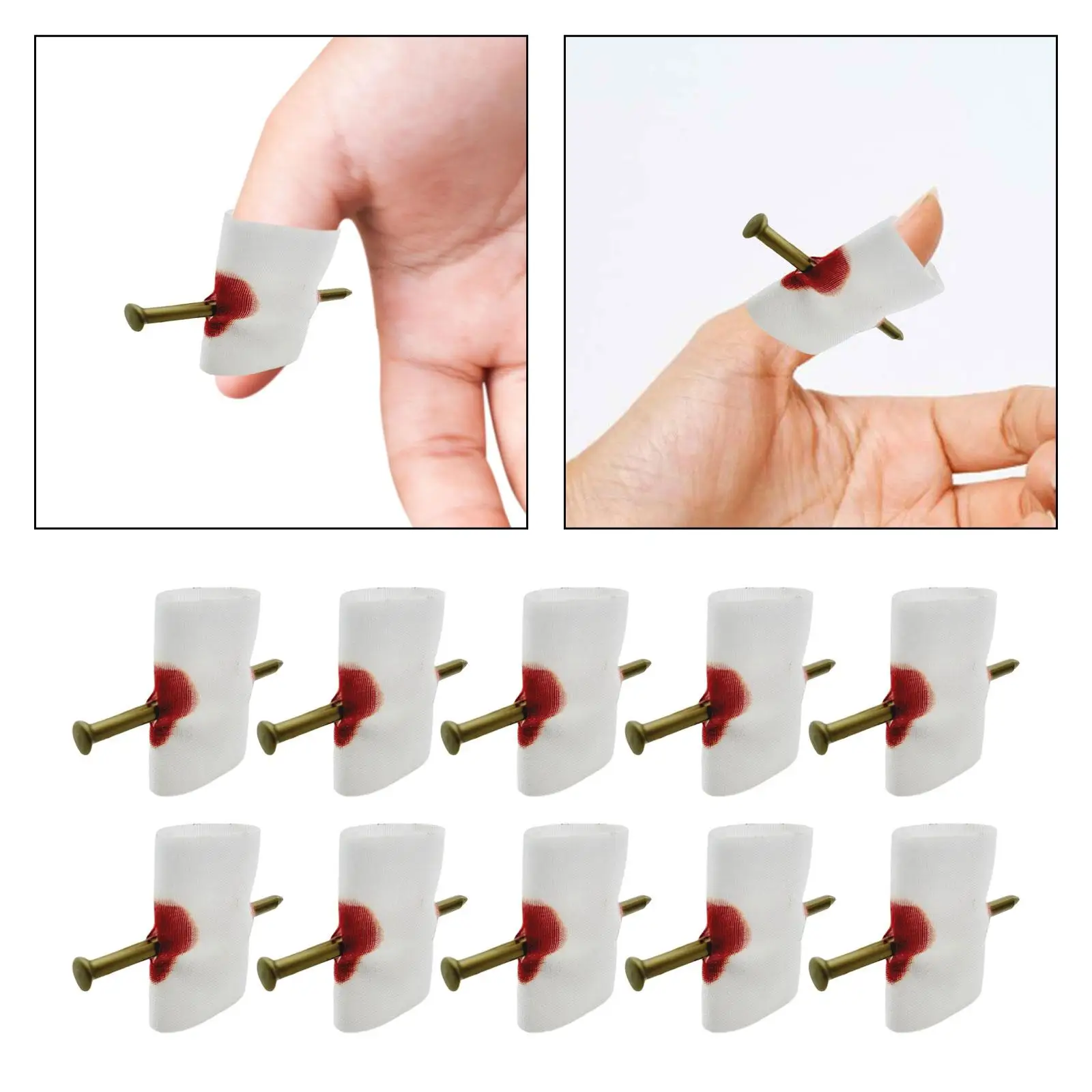 10x Nail through Finger Halloween Trick Funny Novelty Horrific Toys for Kids