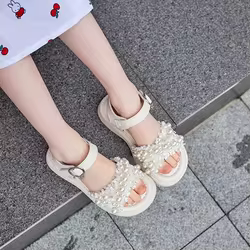Sandalias de princesa para niñas con suela blanda antideslizante