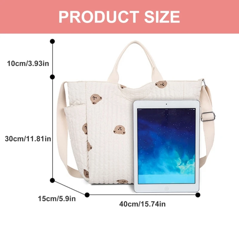 Bolsa maternidad multipropósito QX2D con múltiples bolsillos para bolso hombro madre bebé - imagen 3