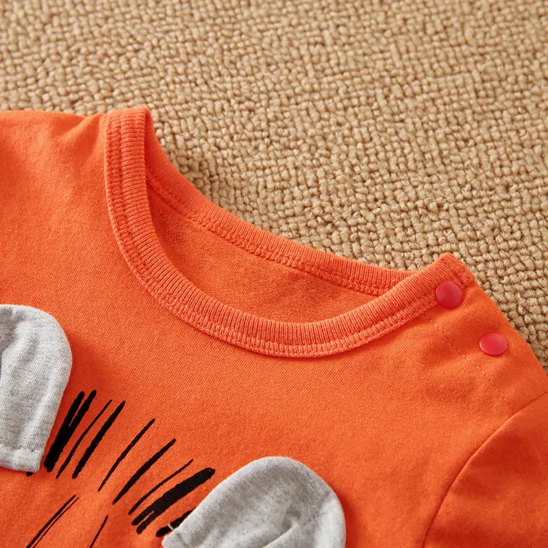 Conjunto de bebé de algodón con león naranja de manga larga - imagen 3