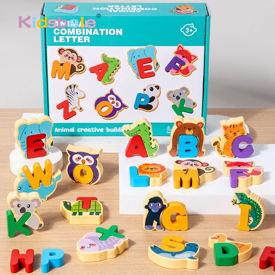 Rompecabezas de madera alfabeto Montessori juguete educativo