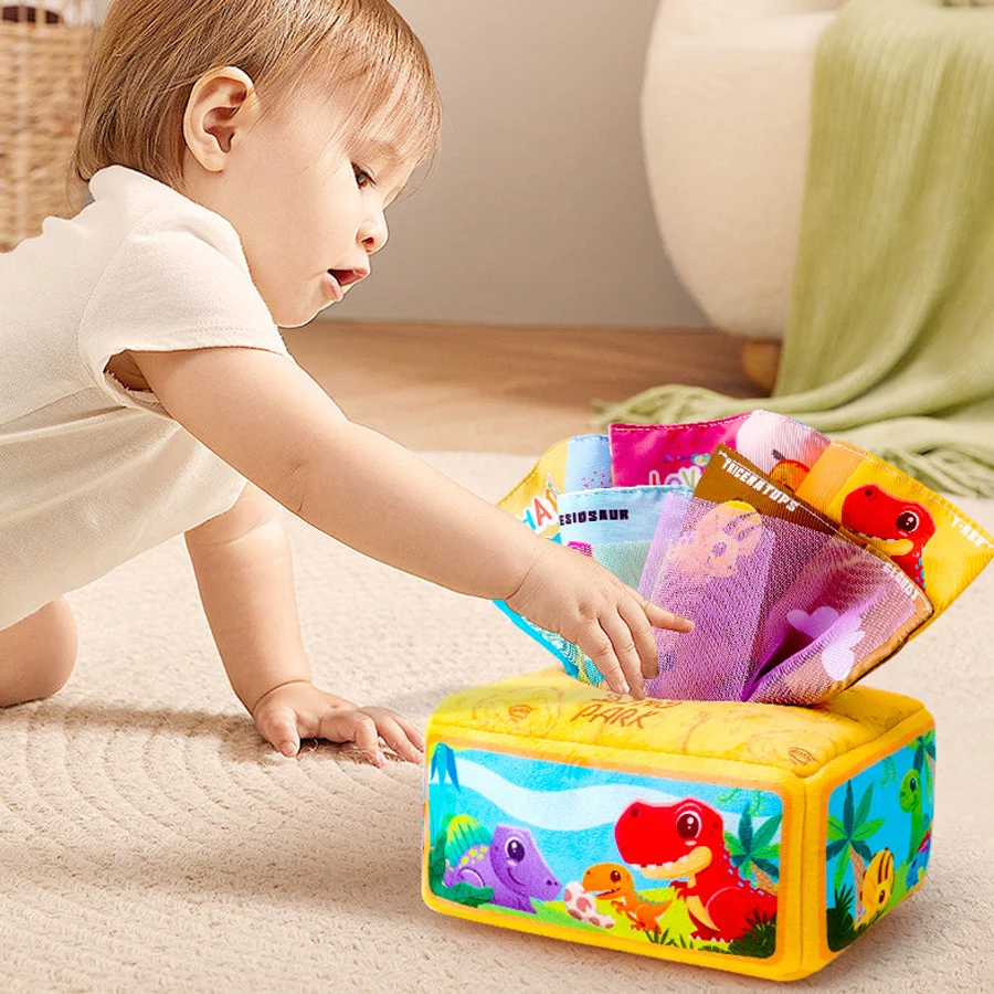 Caja de pañuelos sensorial Montessori para bebé - imagen 2
