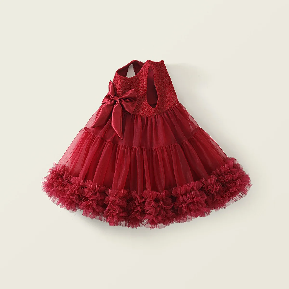 Vestido de tul sin mangas con lazo para niñas - Princesa de fiesta - imagen 4
