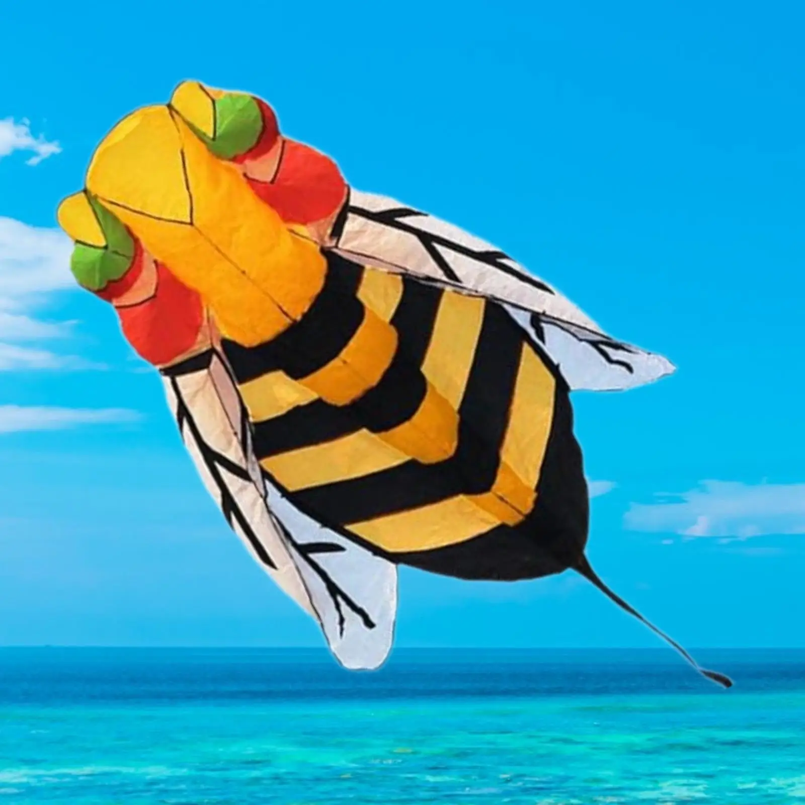 Large Soft Kite 3D Kite Bee Shape Outdoors Activities 3D Large Entertainment Soft Kite Flying Kites for Garden Hiking Beach
