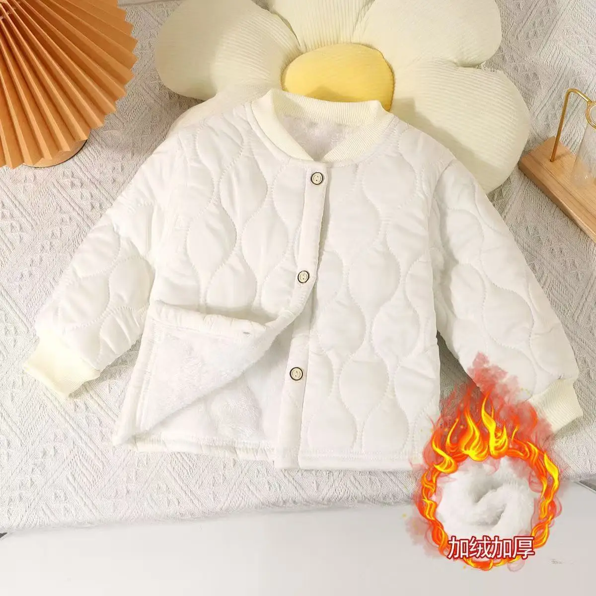 Abrigos acolchados de algodón de invierno para niños, chaquetas gruesas y cálidas de lana con una botonadura, ropa para niños, prendas de vestir exteriores - imagen 4