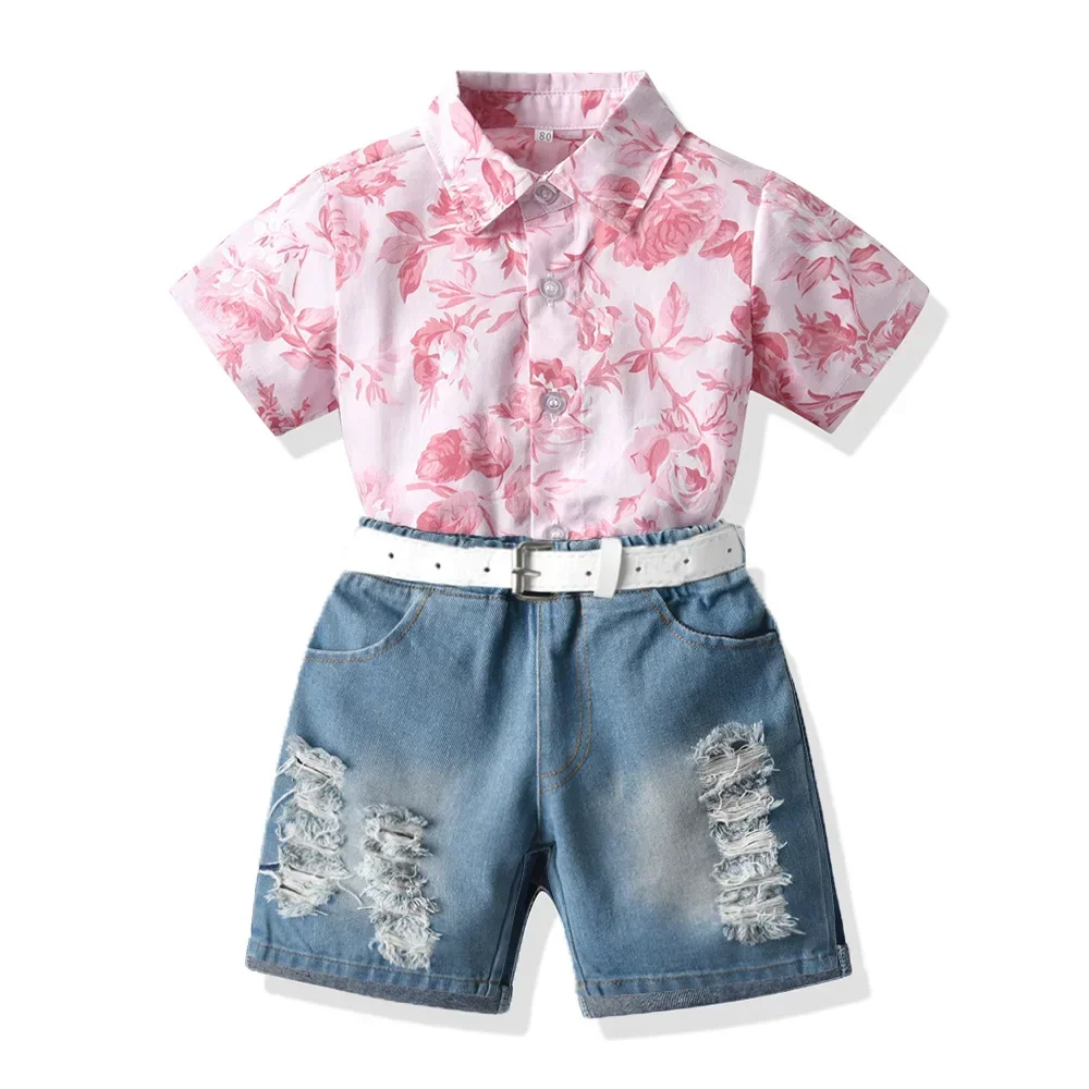 Ropa para niños, conjunto de camisa de manga corta estampada para niños y vestido para niñas, vacaciones en la playa, ropa para padres e hijos para hermanas y hermanas - imagen 5