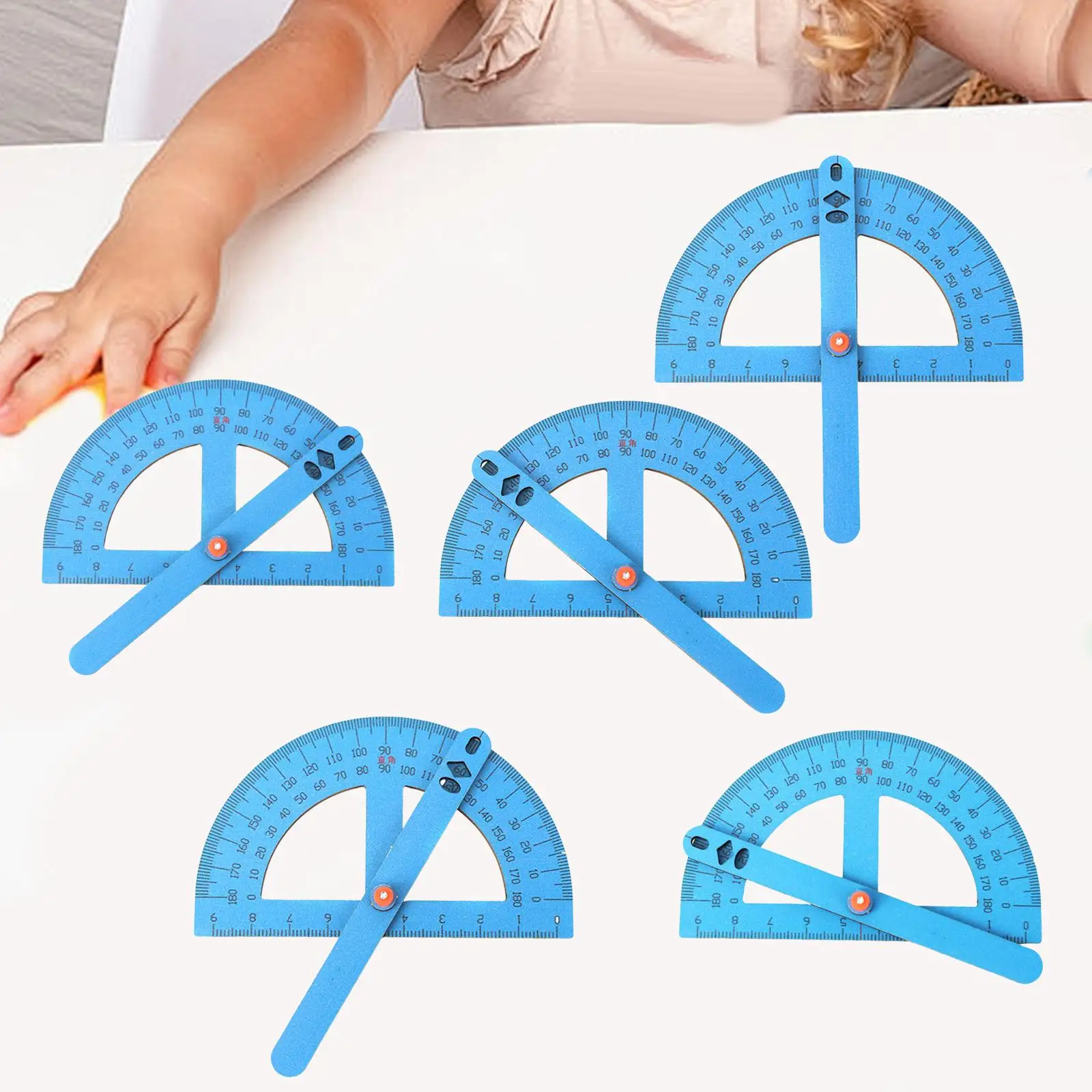 5 Pieces DIY Math Learning Tool Angle Rulers Creative Gift Physics Science Kit for Kids Classroom Children Homeschooling Teens
