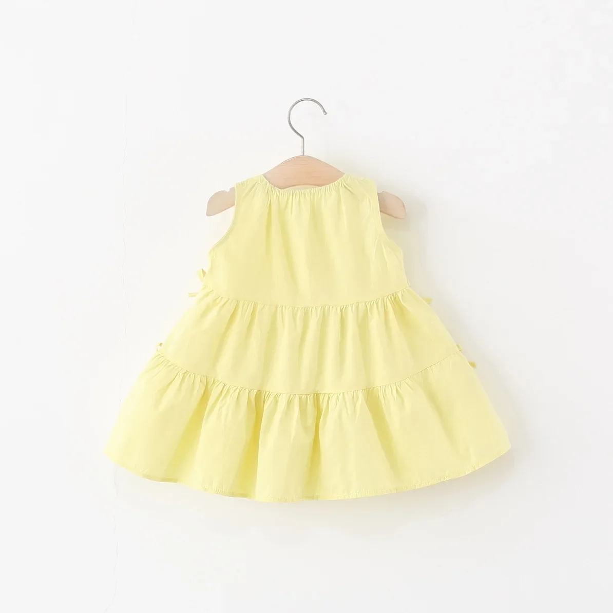 Vestidos de verano para niño niña, bonito vestido coreano de algodón sin mangas con lazo para cumpleaños de bebé, vestido de princesa pequeña, ropa de Boutique para niños B057 - imagen 5
