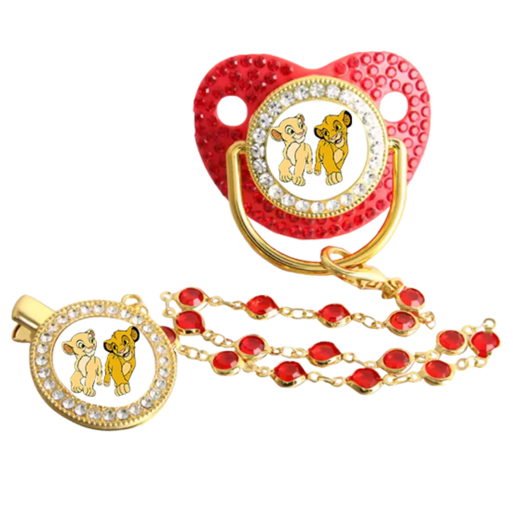 Chupete de bebé de Anime, clip de cadena de diamante, regalo para recién nacido, cadena de chupete de bebé con diamantes de imitación, cubierta de clip, chupete de bebé de silicona para recién nacido - imagen 2