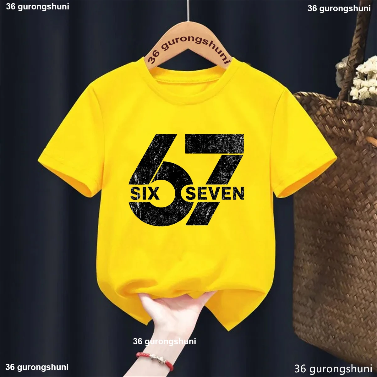 Camiseta con estampado de Six Seven Meme para niñas y niños, ropa Kawaii para niños, camiseta Harajuku, camiseta fresca de manga corta, ropa para niños 67 - imagen 5