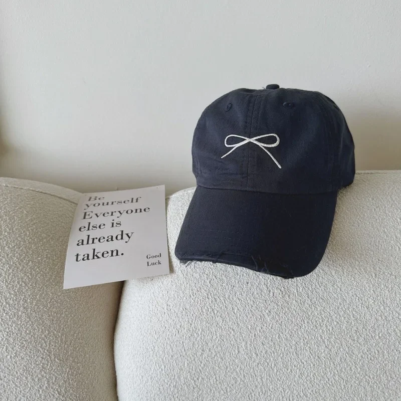 Bonita gorra de béisbol con lazo de Jacquard para niños y niñas, Color gelatina, sombrilla a la moda, gorra de pico, gorra a la moda para primavera y verano - imagen 5