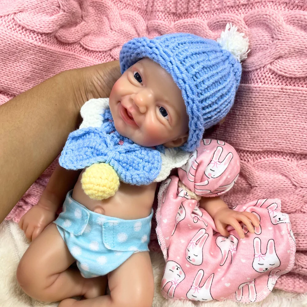 Mini muñeca Reborn Charlie de 13 pulgadas para niño o niña, muñeca Reborn de silicona completa, cuerpo lavable, muñeca de silicona, regalo de cumpleaños y Navidad - imagen 5