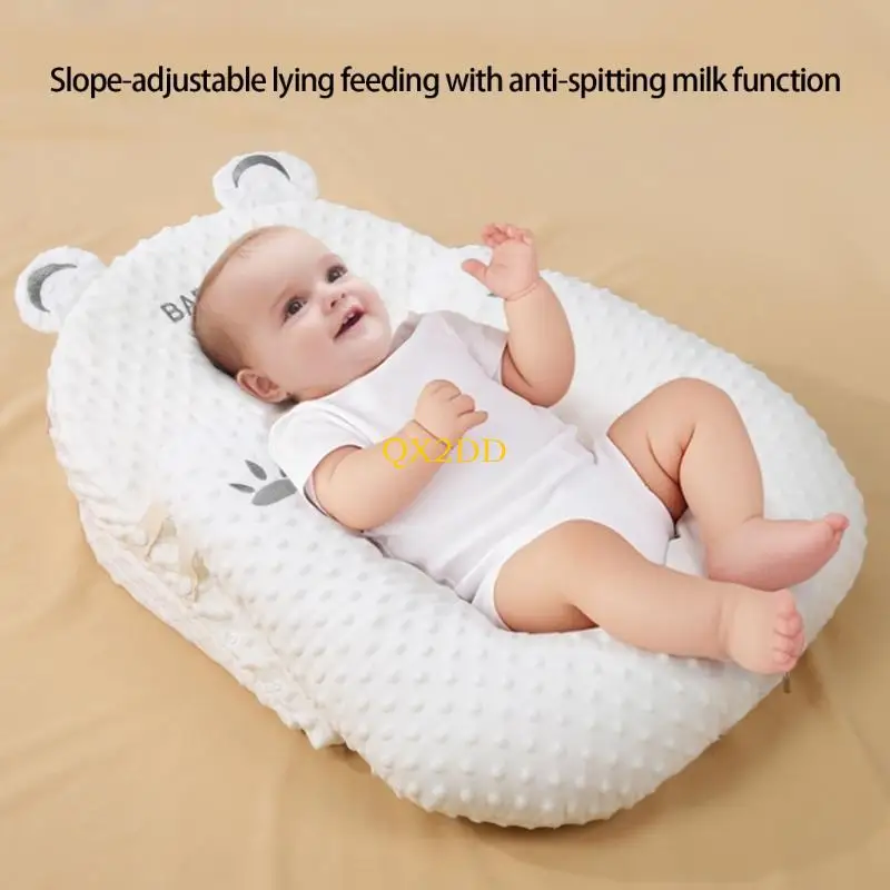 Almohada de lactancia bebé QX2D con funda extraíble y anti derrames - imagen 5