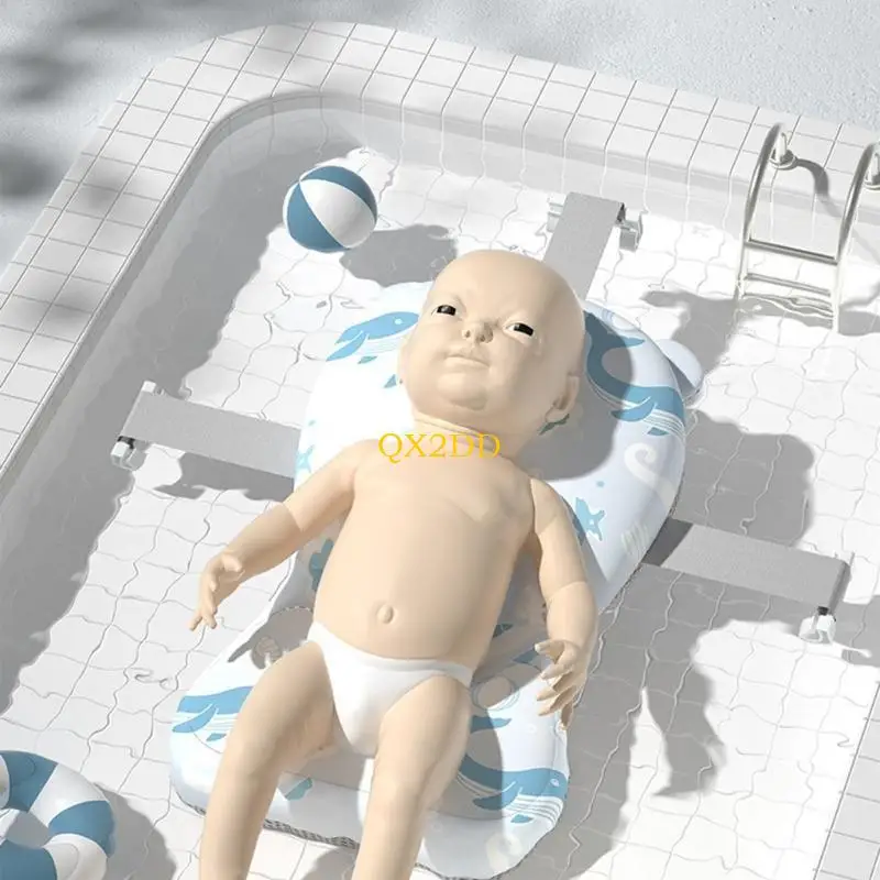 QX2D Cojin ducha recien nacido - Almohadilla ergonomica bano Unisex