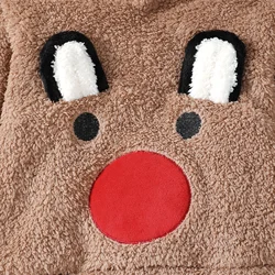 Conjunto navideño bebé sudadera de felpa con capucha y pantalón cálido