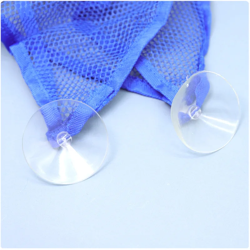 Bolsa de malla para baño Simple de Color sólido para bebé, bolsa de almacenamiento de juguetes para baño infantil, cestas con ventosa de red, soporte de pared, organizador de juguetes acuáticos - imagen 5