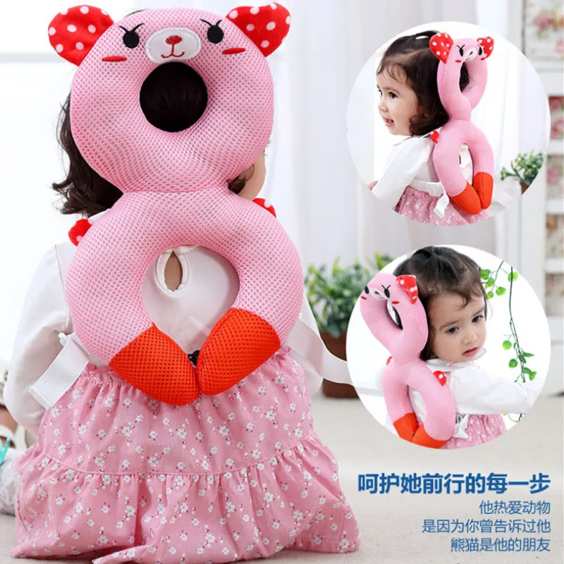 Protector de cabeza de bebé 1-3T, almohada de seguridad, cojín anticaída para casco de niño pequeño, almohadilla de protección de cabeza de seguridad de dibujos animados de Ángel y abeja