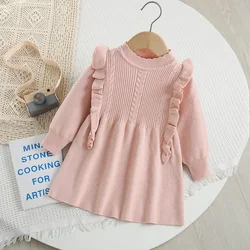 MILANCEL Vestido de punto para bebé niña - otoño, color sólido
