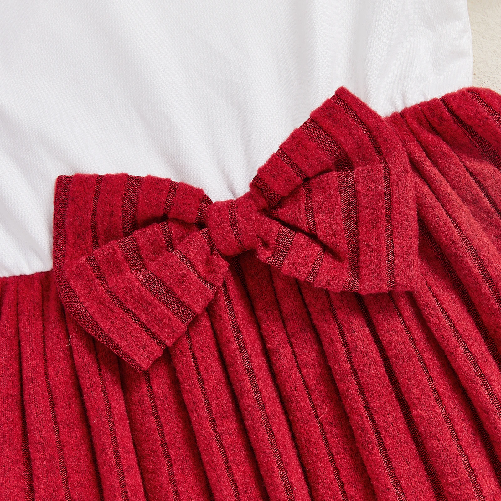 SUNSIOM Conjunto de 2 piezas de traje de Navidad para niña pequeña con lazo de bola de piel y capa con capucha y vestido sin mangas de una línea - imagen 5