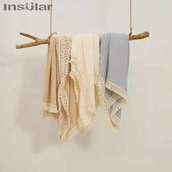 Insular Manta de gasa con borlas – Suave para bebé recién nacido