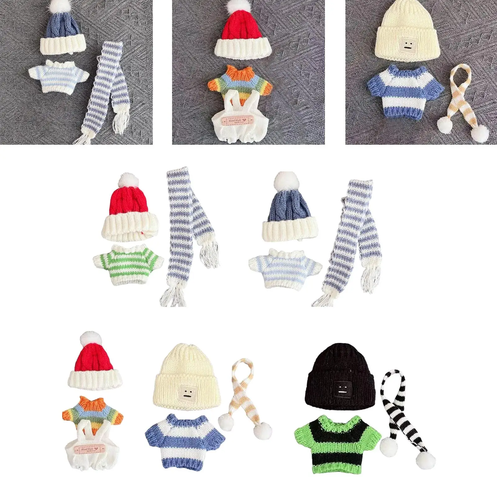 Conjunto de ropa de suéter para muñeca, lindo traje de ropa para muñeca, regalo de cumpleaños de Navidad, trajes de muñeca con sombrero, ropa para muñeca de niña para muñeca colgante