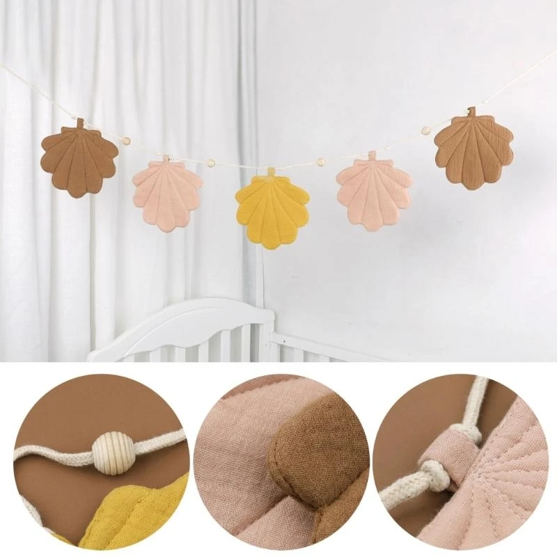 M76C Bandera guirnalda bebé en forma concha para decoración fiesta Baby Showers fotografía recién nacido - imagen 4