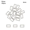 Silver-40pcs 4mm