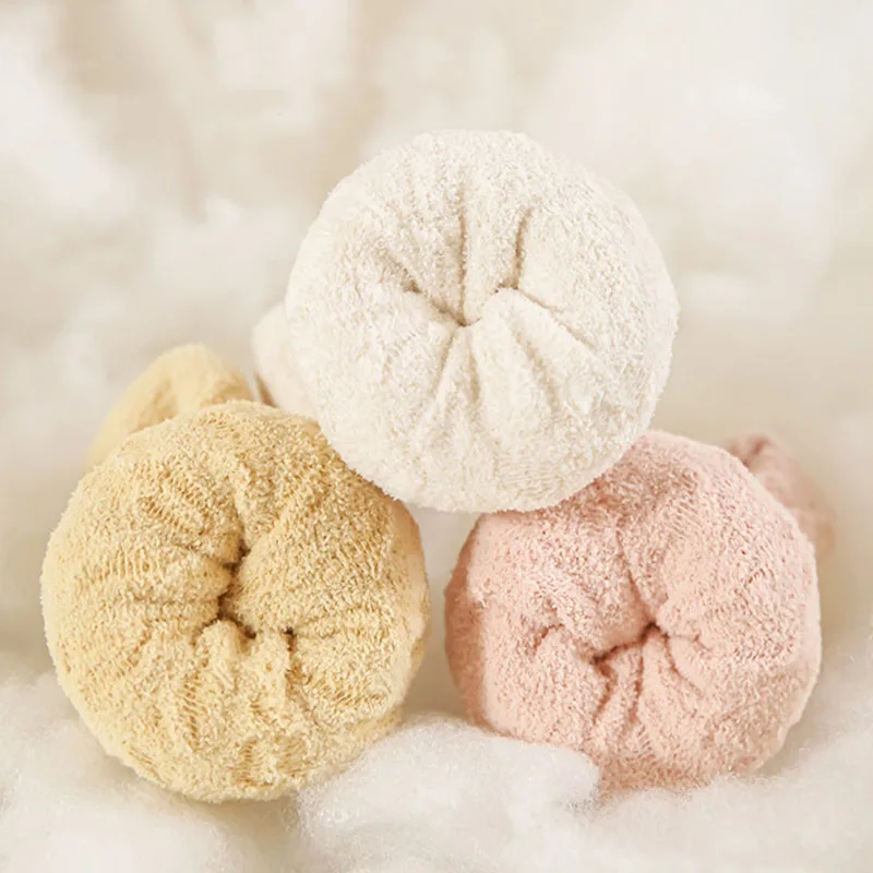 3 pares por lote de calcetines gruesos de invierno para niños 0-5T calcetines acolchados de lana con rayas coloridas para niñas calcetines de tubo para niños - imagen 5