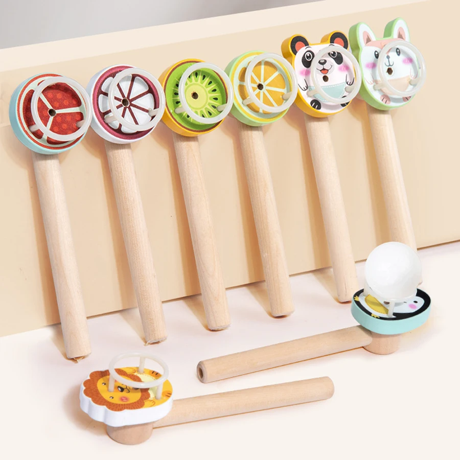 Juego de soplo y equilibrio de madera con bolas flotantes - imagen 2
