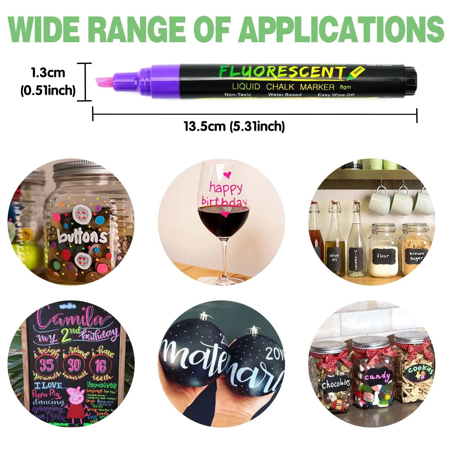 12 unids/set rotuladores de tiza líquida tablero de escritura LED borrable arte de ventana de vidrio rotuladores de 12 colores, puntas de 3mm-6mm - imagen 5