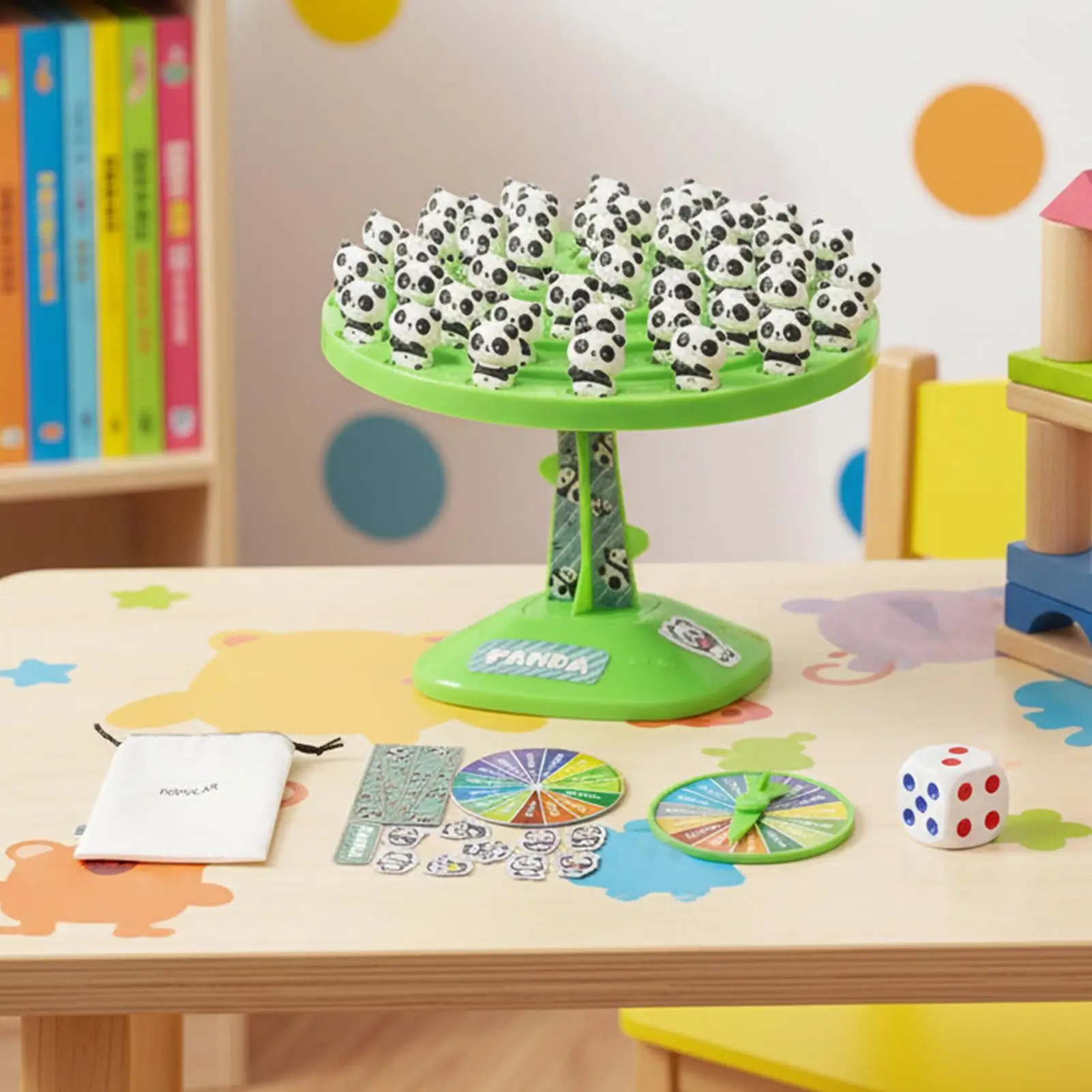 Juego de mesa de árbol equilibrado, juego interactivo de aprendizaje temprano de Panda, juego de apilamiento de equilibrio para días lluviosos, fiesta de cumpleaños, viajes de acampada para niños