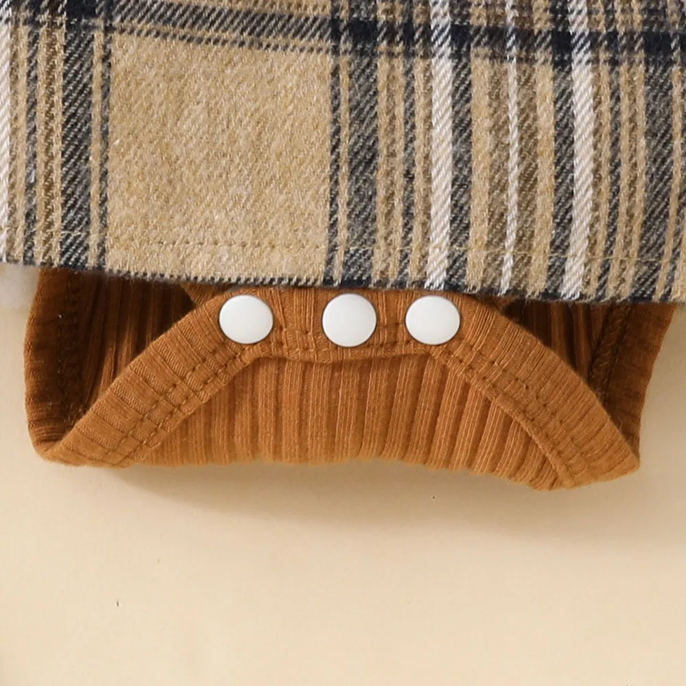 Milangel-ropa para bebés de 0 a 18 meses, Body a cuadros de una pieza con lazo frontal y una pieza - imagen 4