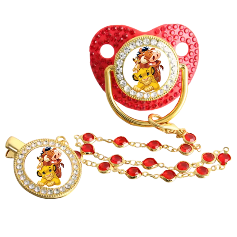 Chupete de bebé de Anime, clip de cadena de diamante, regalo para recién nacido, cadena de chupete de bebé con diamantes de imitación, cubierta de clip, chupete de bebé de silicona para recién nacido - imagen 4