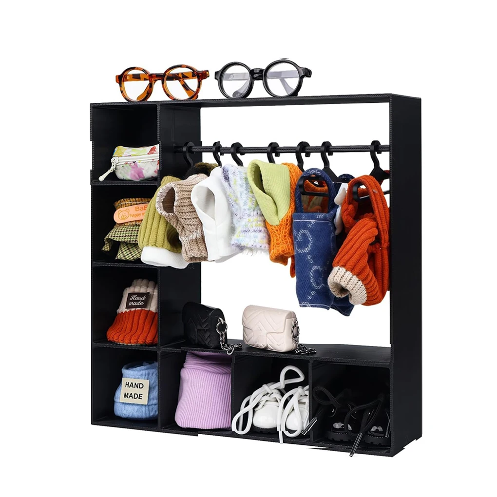 Trajes para muñecas, accesorios organizados y limpios para muñecas, caja de exhibición para almacenamiento de ropa, muñeca de gran capacidad - imagen 3