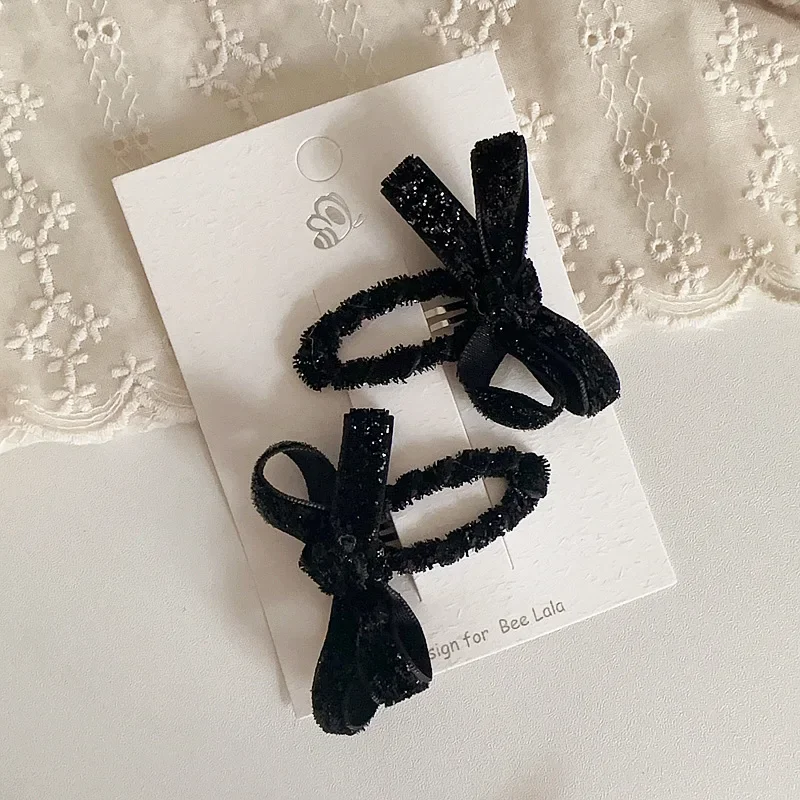 2 uds sombreros de Navidad brillo bebé niña Clip de pelo Kawaii arco Bang Clip LATERAL horquilla brillante accesorios para el cabello para niños - imagen 5