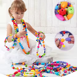 Cuentas de decoración para niños y niñas, Kit de fabricación de joyas de princesa, collar creativo, pulsera, anillos, regalos de cumpleaños de Navidad ideales DIY