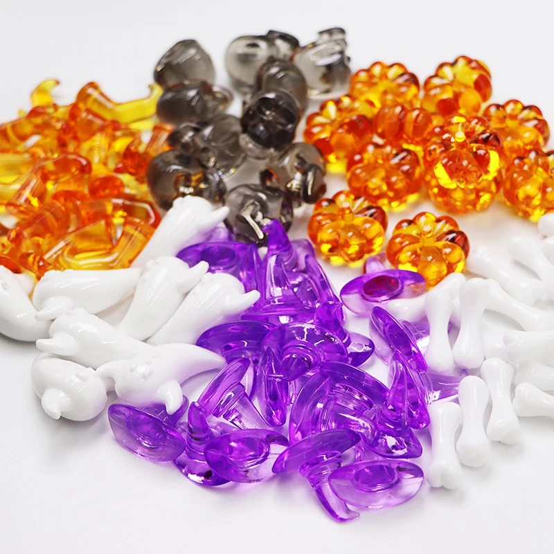 Modelo en miniatura de Halloween, 12/24/36/48 Uds., Mini adorno decorativo de calavera fantasma y calabaza, accesorio DIY, regalo de Carnaval para fiesta ZYF - imagen 3