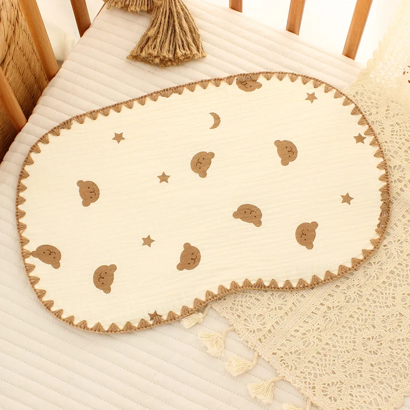 Oreiller nuage nouveau-né : oreiller plat en gaze pour anti-crachats, protection de la tête - Respirant, absorbant la transpiration, parfait pour les bébés. - imagen 5