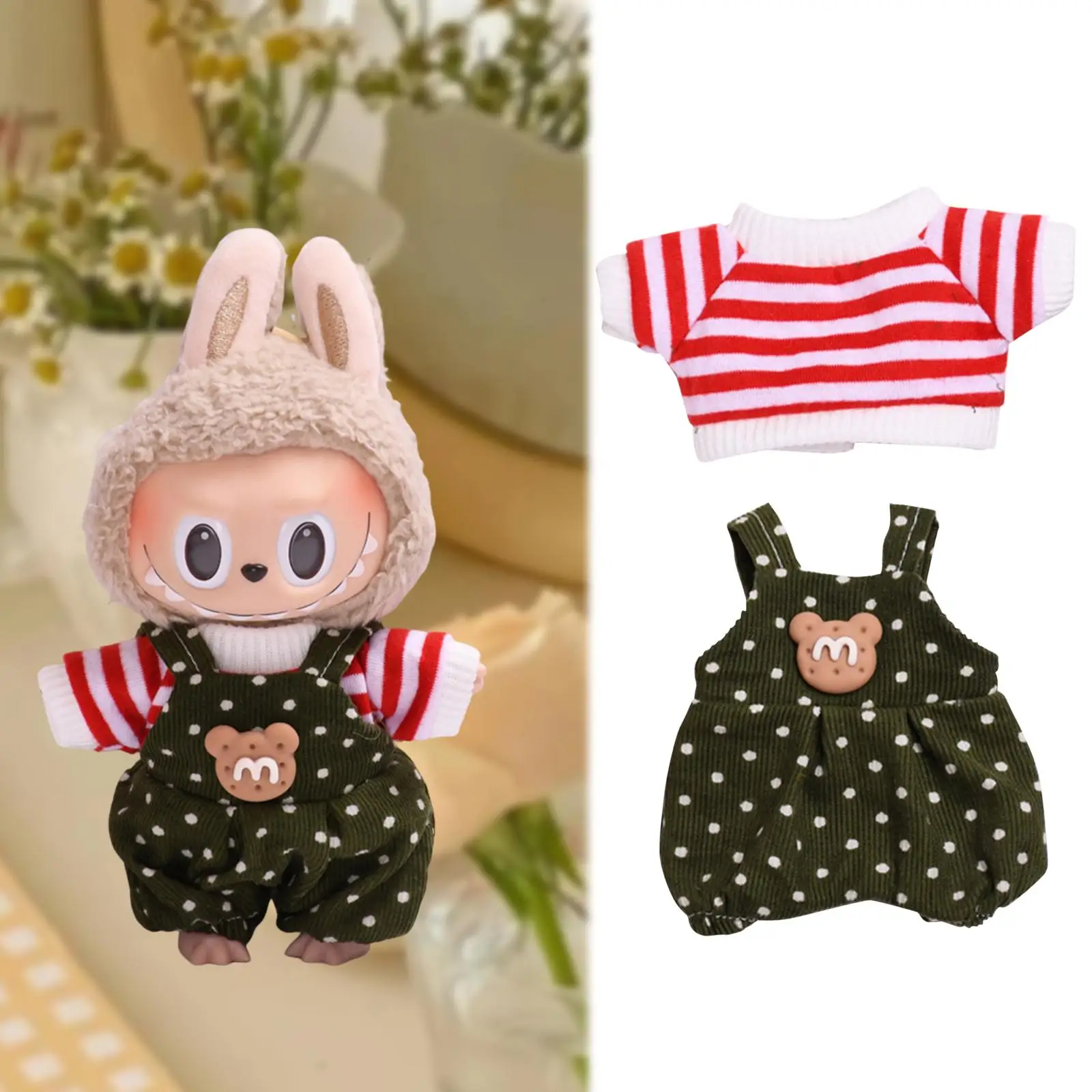 Mini 6 inch Doll Clothes Adorable T Shirts Girls Gift Doll Pants Outifits Doll Clothes for Pendant Doll Age 5-7 8-10 Kids