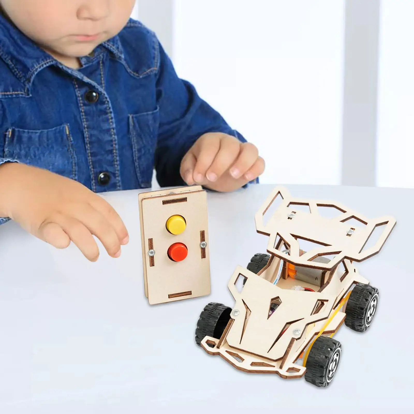 Control Car Toy Wooden Science Experiment Kits RC Car Learning Toy for Gifts