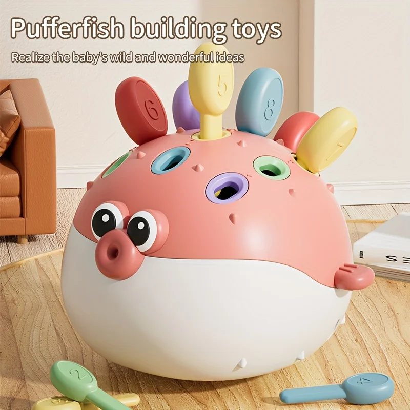 Juguetes interactivos coloridos de construcción de pez globo |   Mejora las habilidades motoras, la creatividad y el reconocimiento de color, los regalos para niños - imagen 3