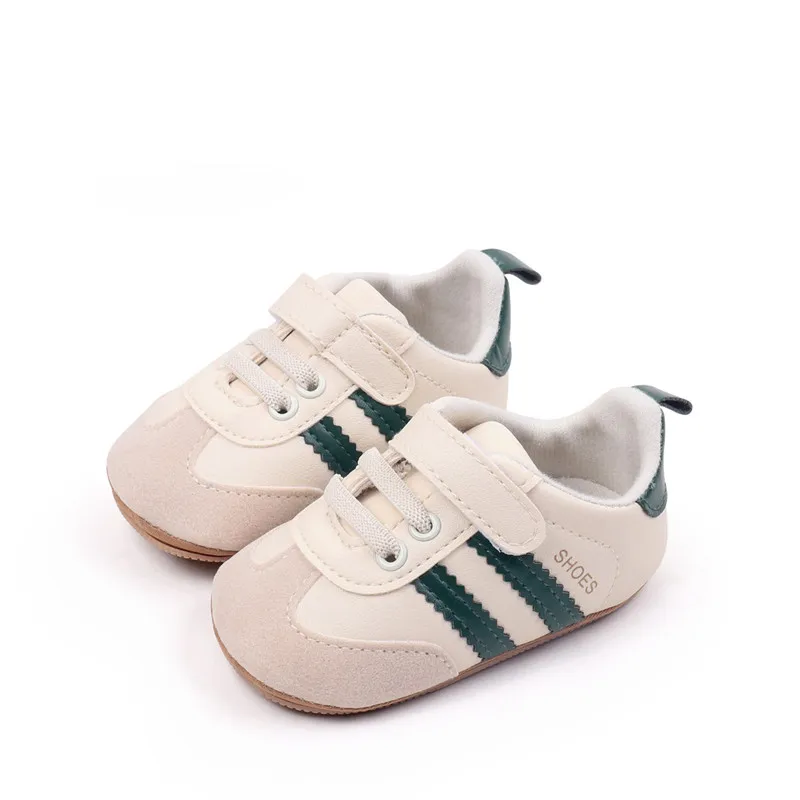 Zapatillas primeros pasos bebé de cuero suave con suela flexible - imagen 4