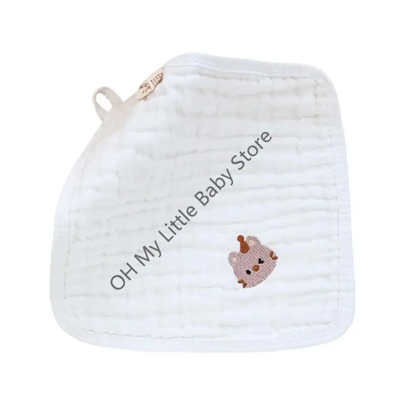 M76C 1pc/5pcs Toalla cuadrada algodón para bebé, dibujos recién nacidos wipe bits beligas 6 capas - imagen 4