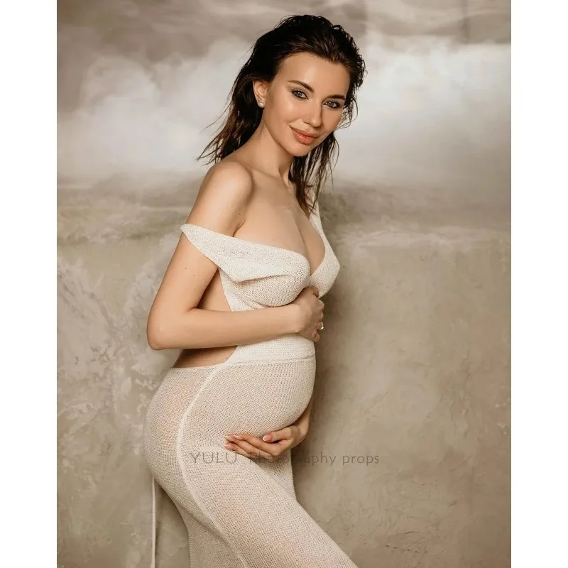 Vestido de maternidad en algodón elástico con espalda abierta