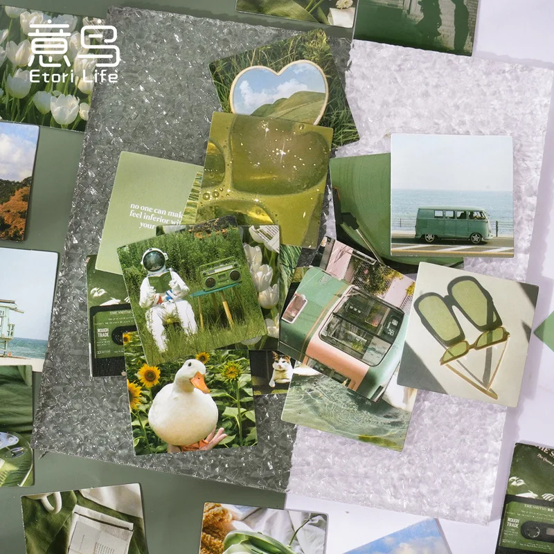 Pegatinas vintage scrapbooking – Paisajes verdes y flores - imagen 2