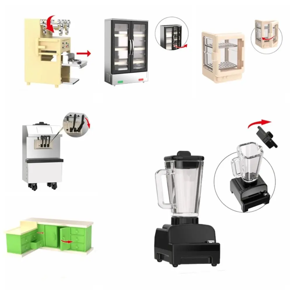 Refrigerador de doble puerta, fabricante de helados, modelo eléctrico, juguete de decoración, casa de muñecas, accesorios de muebles en miniatura, 1:12 - imagen 2