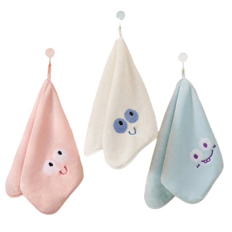 Toalla bonita de dibujos animados para bebé, para lavarse la cara, suave y grueso, bordado, absorción de agua, toalla para niños pequeños, productos de ducha, accesorios - imagen 5