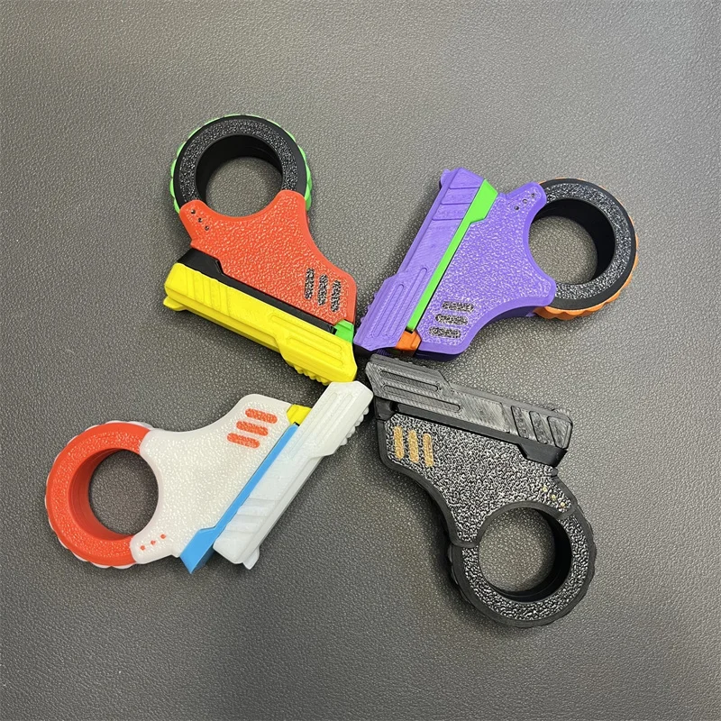 Juguetes de descompresión impresos en 3D para niños y adultos, pistola de rotación con tarjeta de empuje de la yema del dedo, juguetes sensoriales para aliviar el estrés, regalo, gran oferta - imagen 3